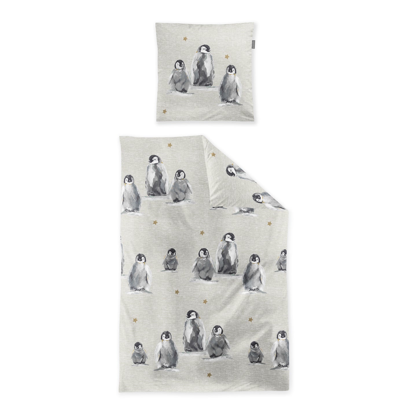 Irisette Biber Bettwäsche Panda 8645-80 Pinguine Sterne Natur 135x200