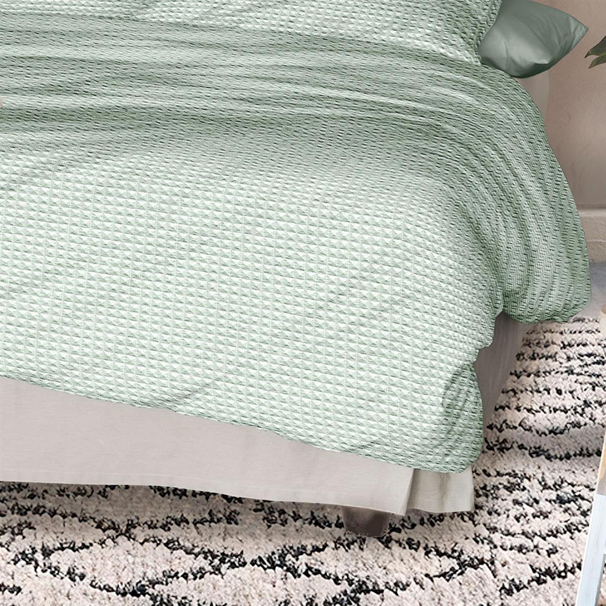 Irisette Seersucker Bettwäsche Easy 8659-30 Waffeloptik grün 135x200