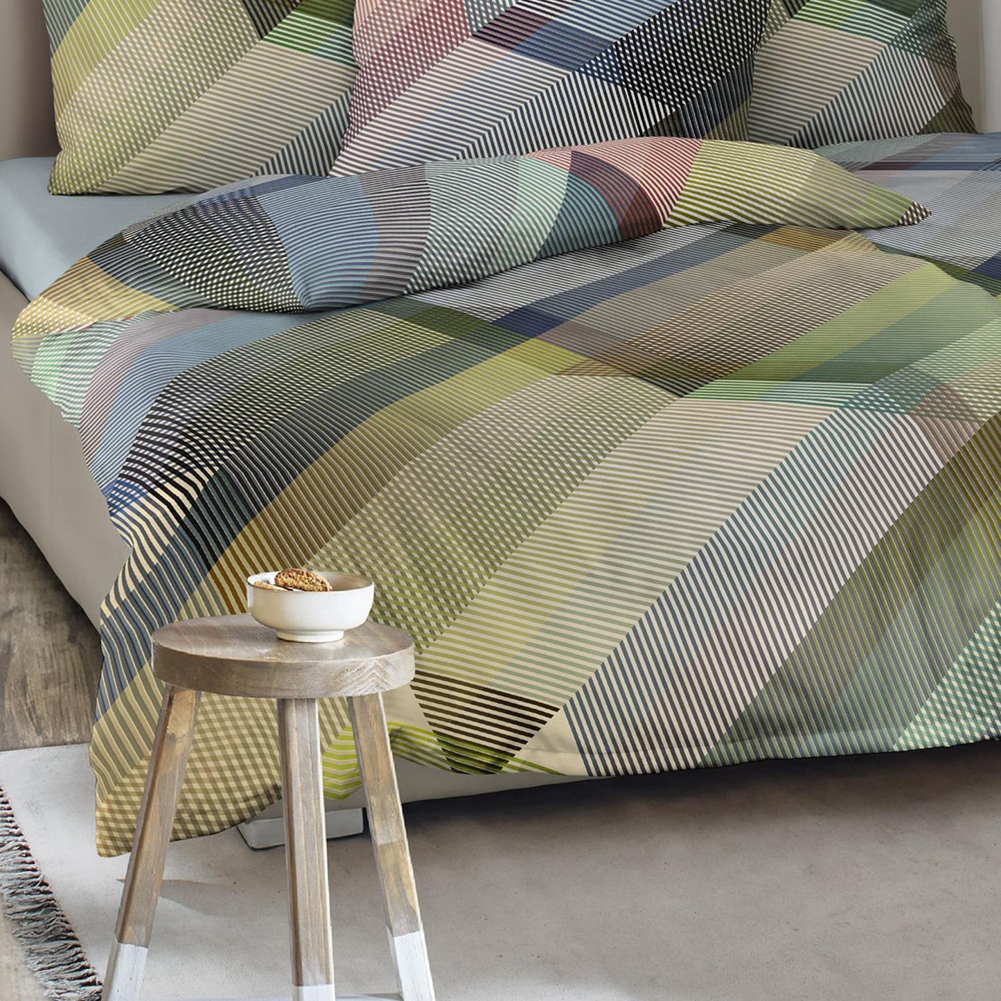 Irisette Mako Satin Bettwäsche Wave 8691-90 Geometrisch Bunt 135x200