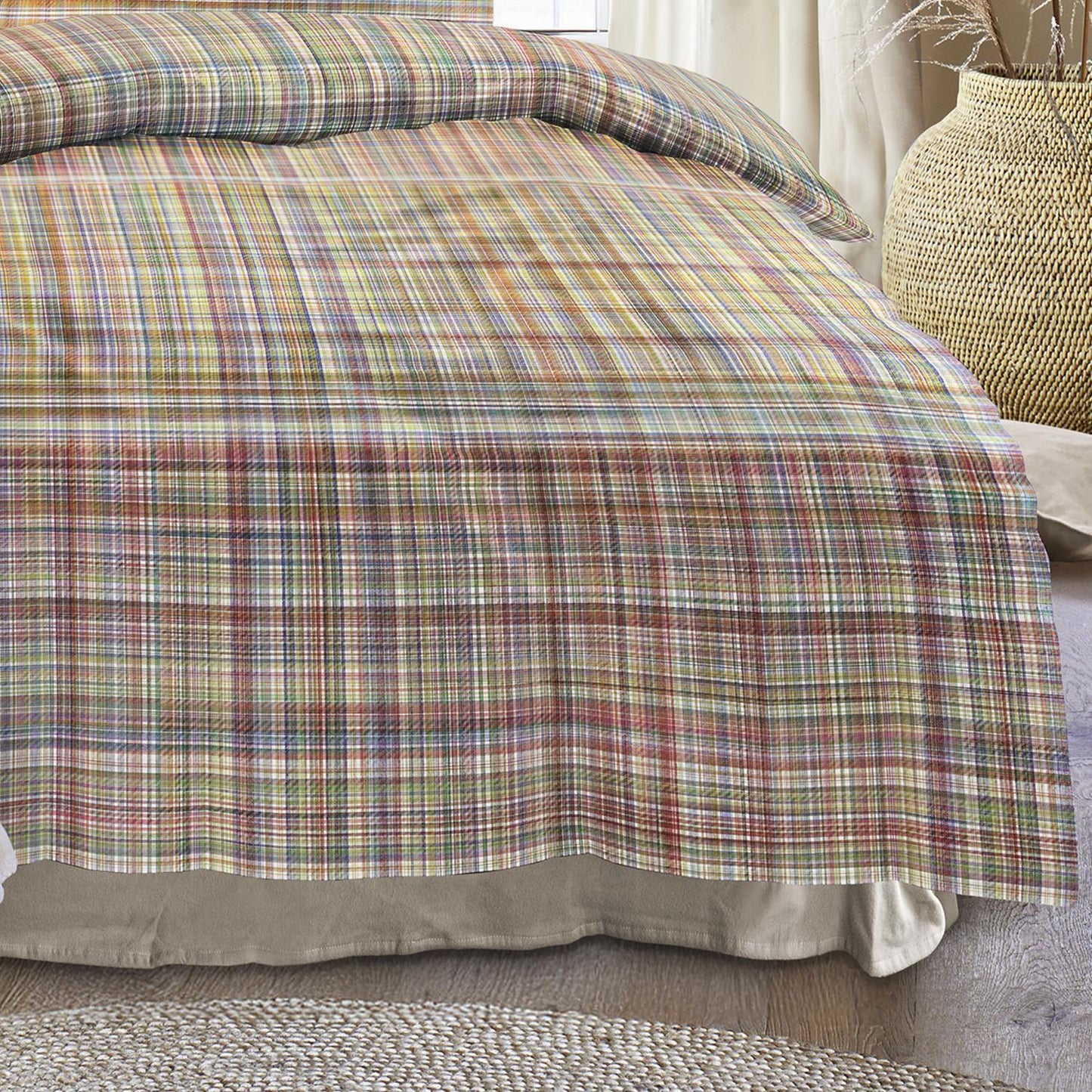 Irisette Mako Satin Bettwäsche Wave 8693-90 Kariert Bunt 135x200