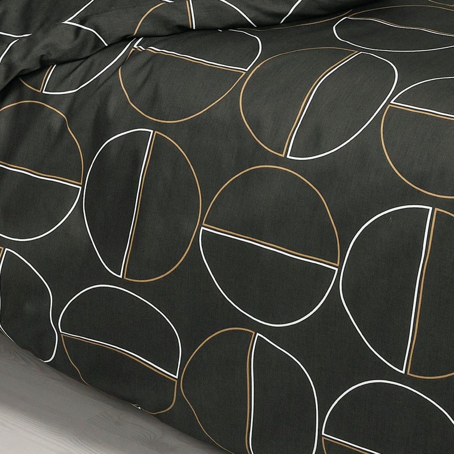 Bettwäsche Janine Mako Satin J.D. 87087-2 Kreise Anthrazit 135x200