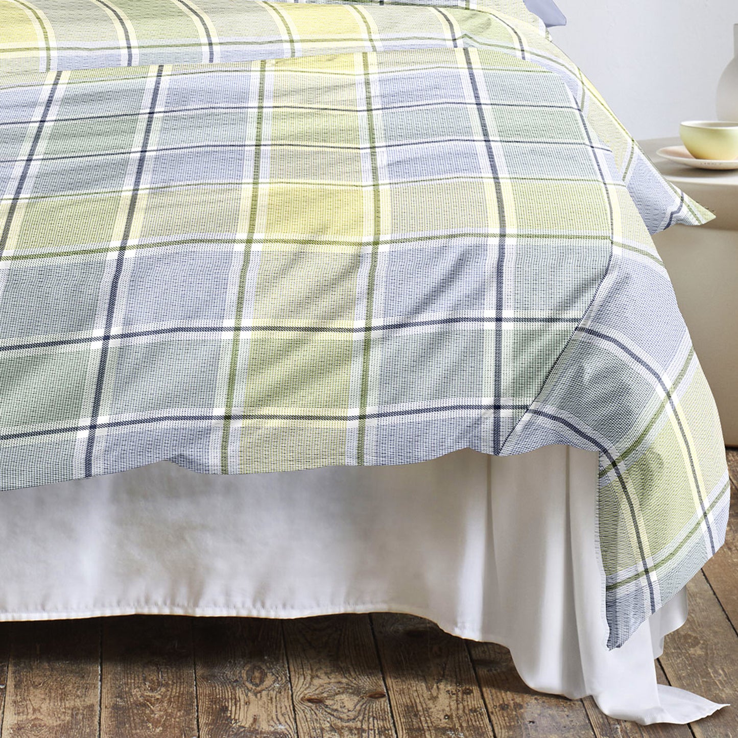 Irisette Seersucker Bettwäsche Easy 8715-20 Kariert blau grau 135x200