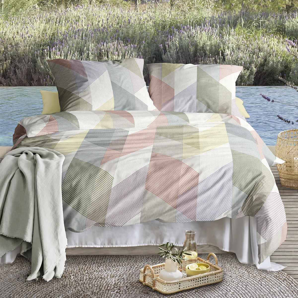 Mako Satin Bettwäsche Streifen Mehrfarbig 135 x 200 cm – bettenhaus-breuer