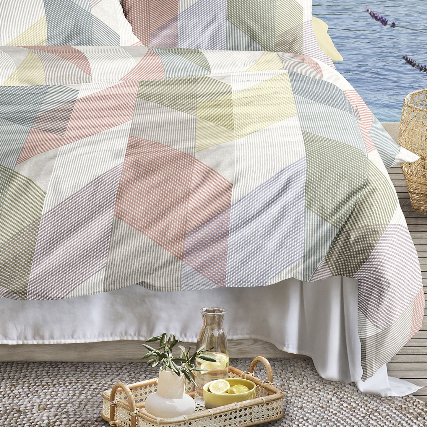 Irisette Mako Satin Bettwäsche Wave 8739-90 Streifen Bunt 135x200