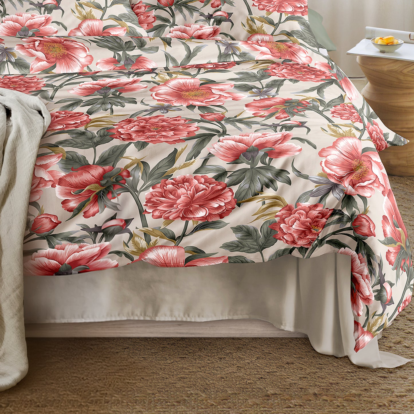 Irisette Mako Satin Bettwäsche Wave 8777-90 Blumen multi rot 135x200