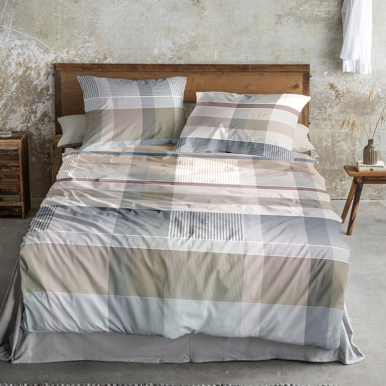 Irisette Mako Satin Bettwäsche Wave Natur 135 x 200 cm – bettenhaus-breuer