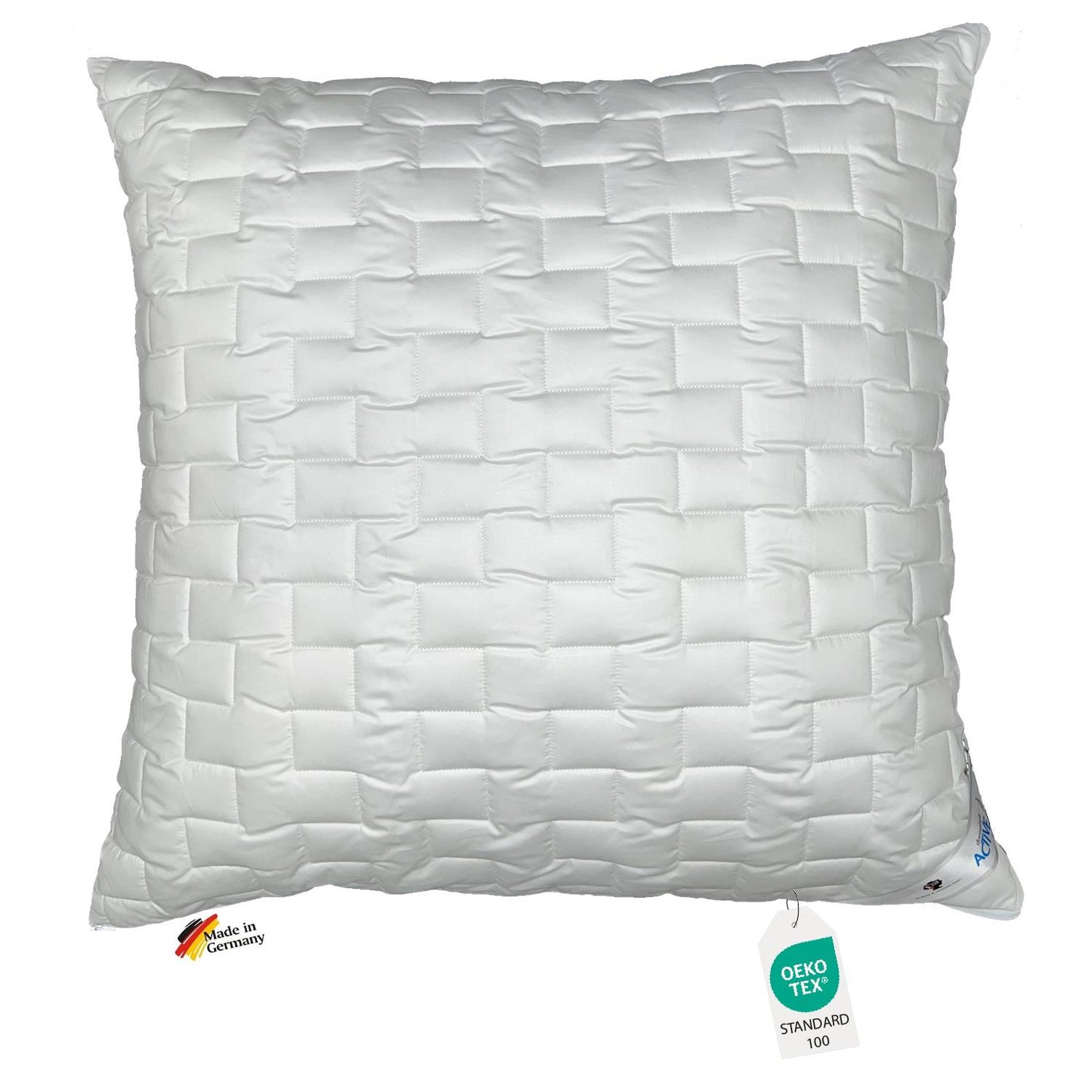 Ein Kopfkissen 80x80 mit oekotex Label geeignet für seitenschläfer