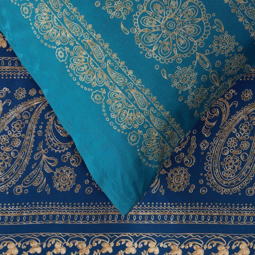 Bettwäsche Bassetti Mako Satin Brenta B1 Paisley Blau Gold 155x220
