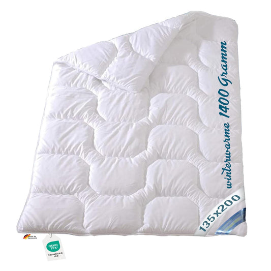 Winterbettdecke 135x200 mit Steppung extra warmes Winterbett Weiß mit Biese