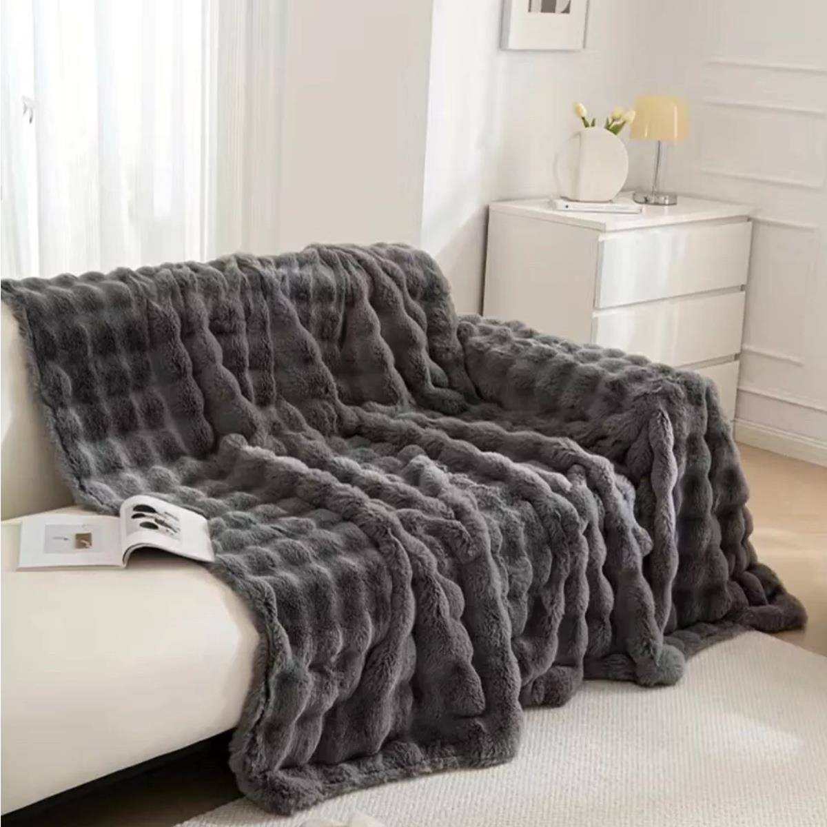 Star Home Wohndecke Felldecke Webpelz Cosy anthrazit 150x200