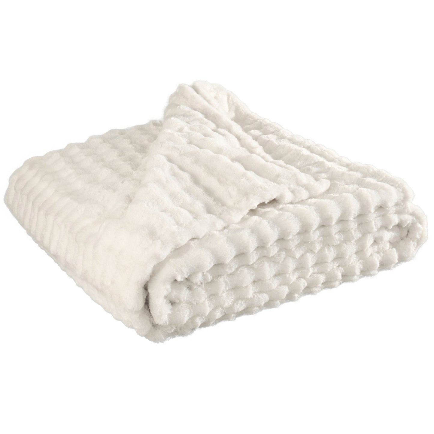 Felldecke kuschelige Wohndecke Webpelz Nerz Optik wollweiß 150x200