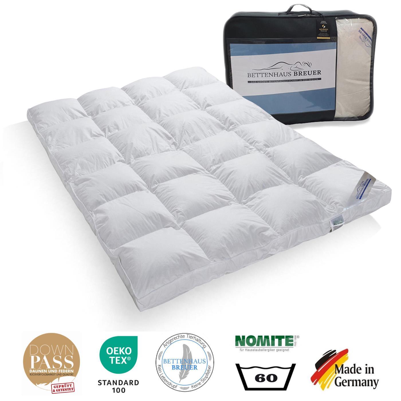 Super warme 100% Winter Hochsteg Daunen Bettdecke 1550g Daunen 155x220