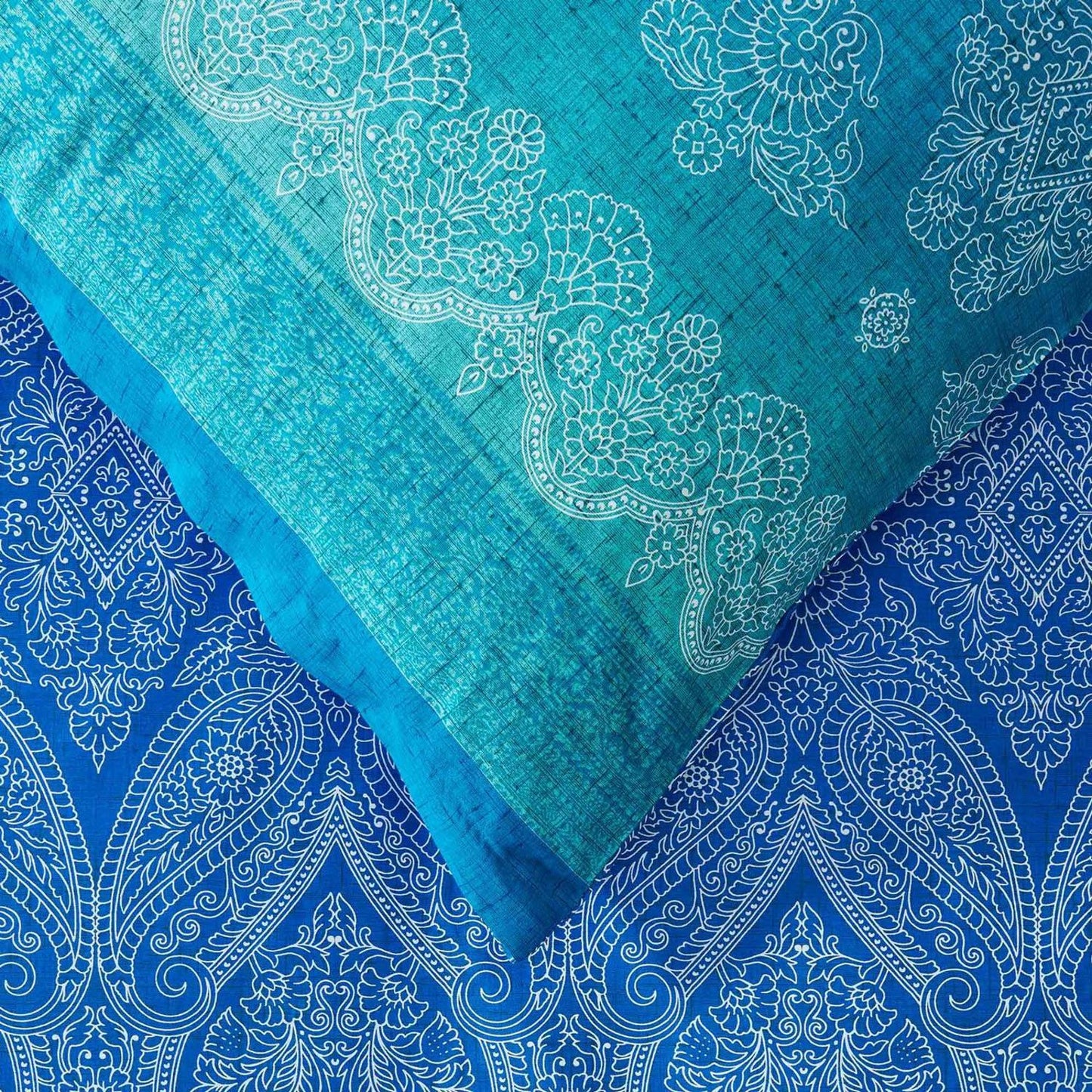 Bettwäsche Bassetti Mako Satin Kerala B1 ozeanblau türkis 135x200