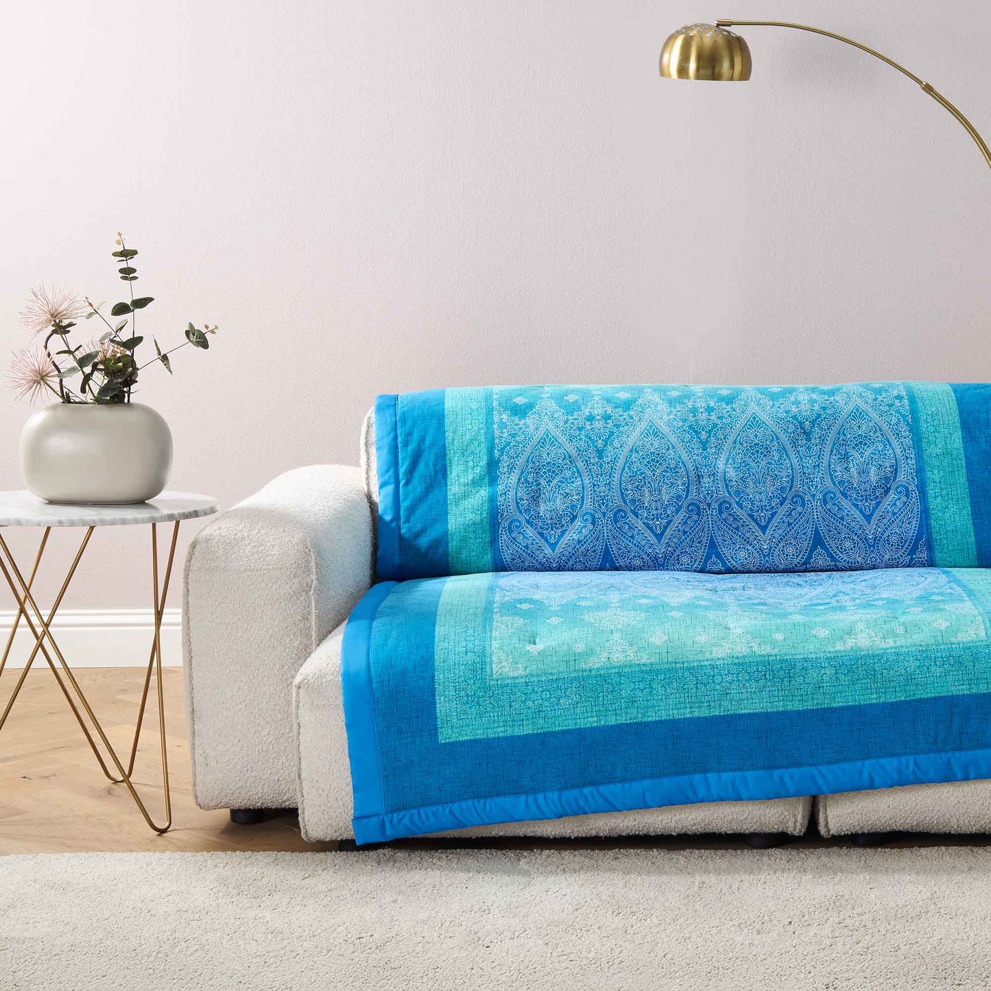 Bassetti Granfoulard Plaid Decke Wohndecke Kerala B1 blau 135x190