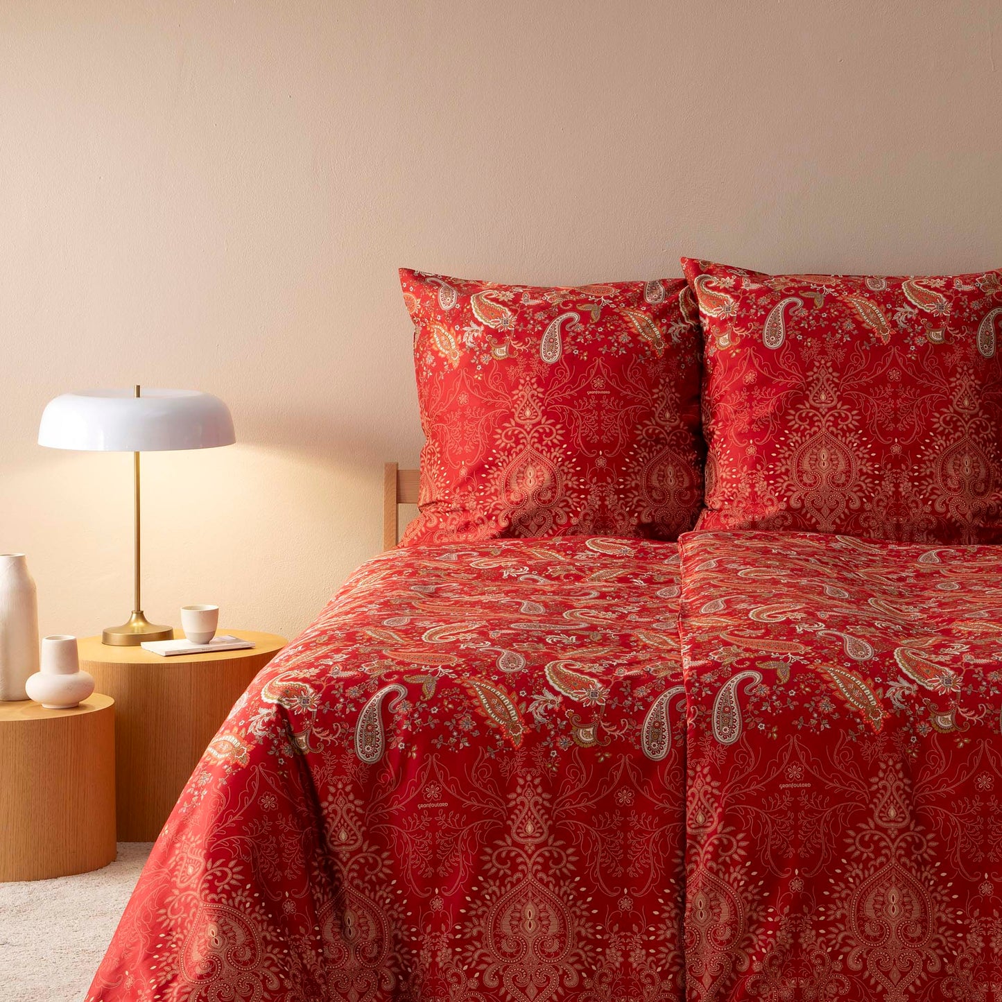 Bettwäsche Bassetti Mako Satin Monnalisa R1 bordeaux vanille 135x200