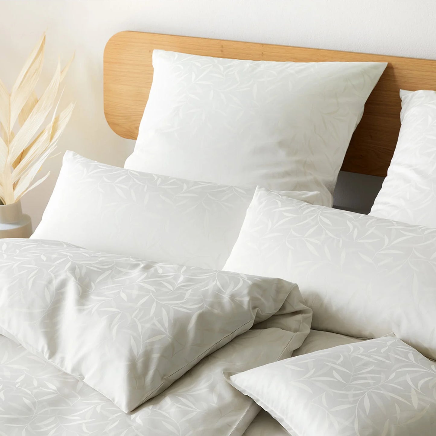 Elegante Mako Satin Bettwäsche Muriel 2406-7 natur Bambus 135x200
