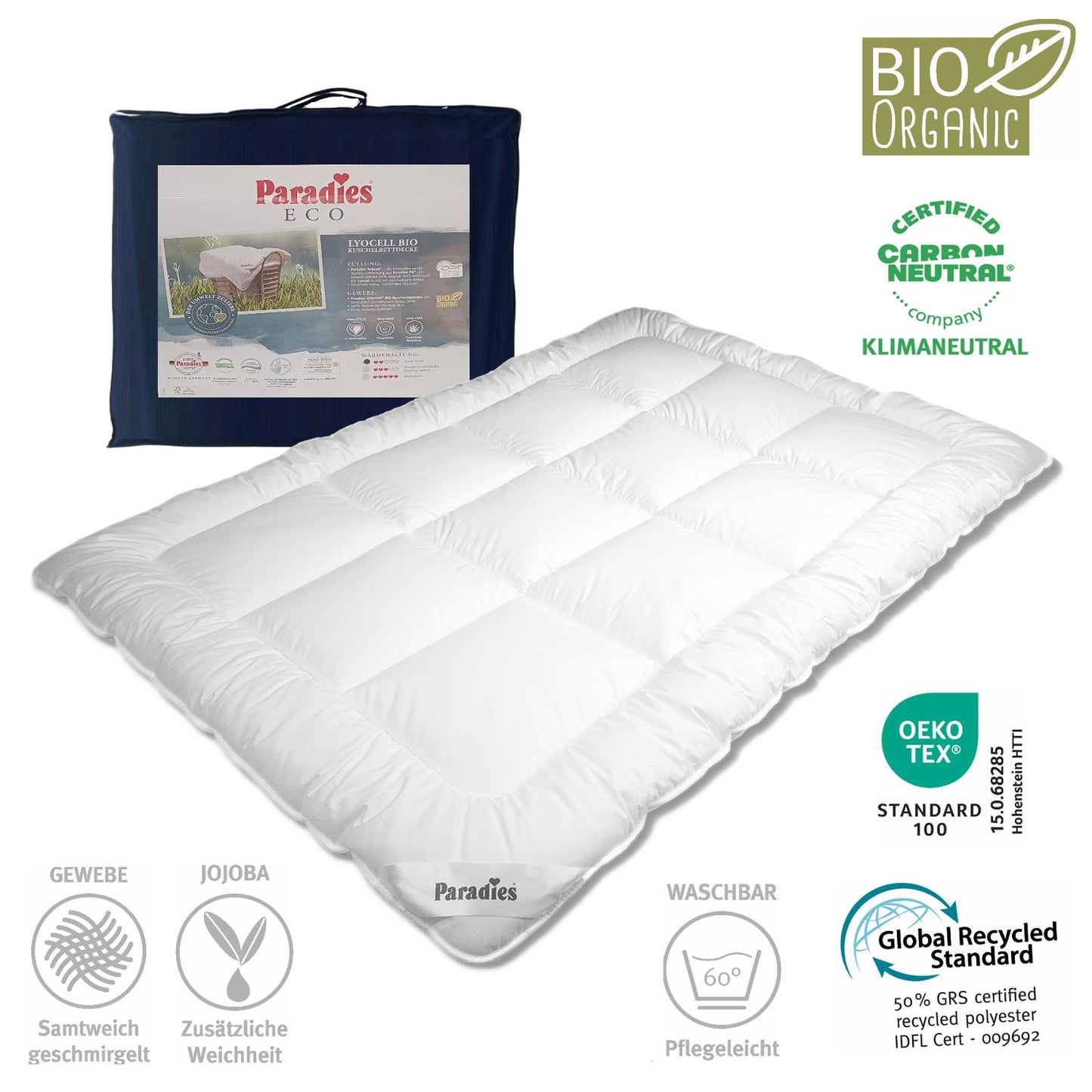 Paradies Nima Bio Organic winterwarm Bettdecke mit Jojoba 135x200