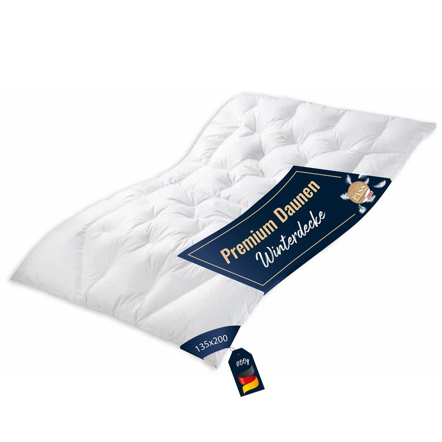 Eine Daunendecke Winterdecke Label mit Deutschlandflagge