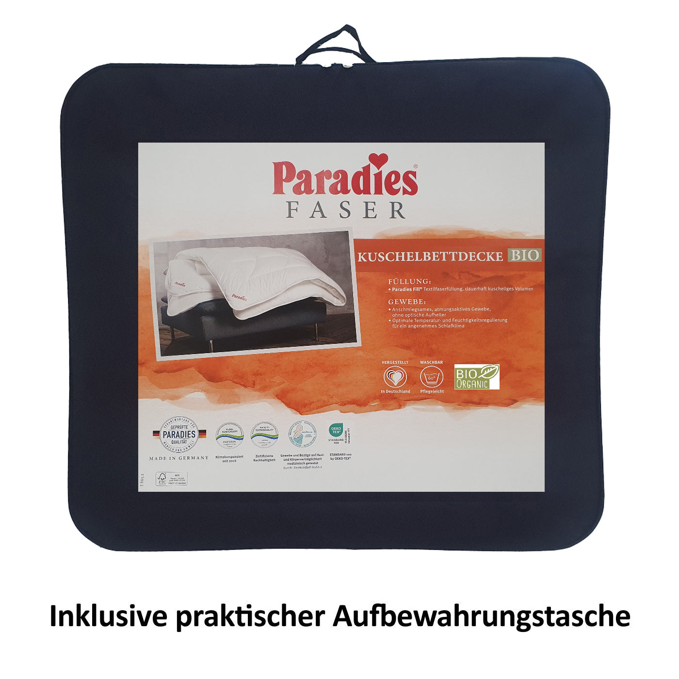 Paradies Royal Satin Bio 4 Jahreszeiten Bettdecke medium warm 155x220