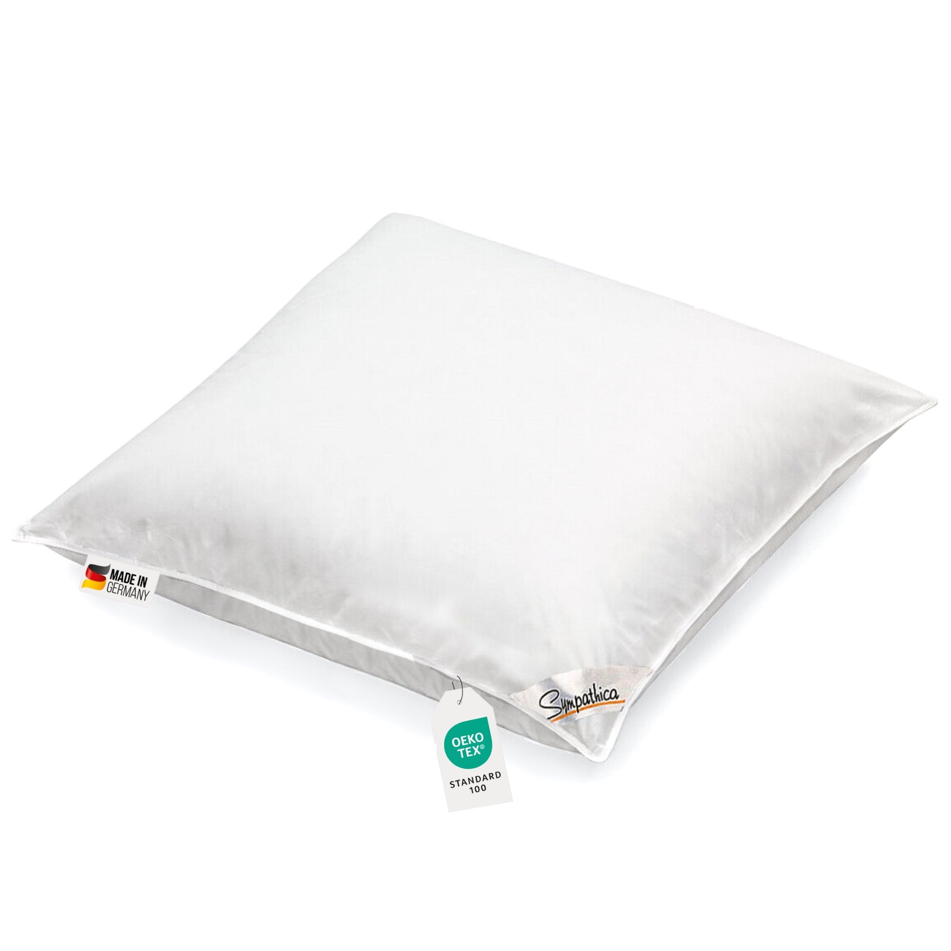 Ein Kopfkissen 80x80 Farbe weiß geeignet für Allergiker hergestellt aus Klimafaser