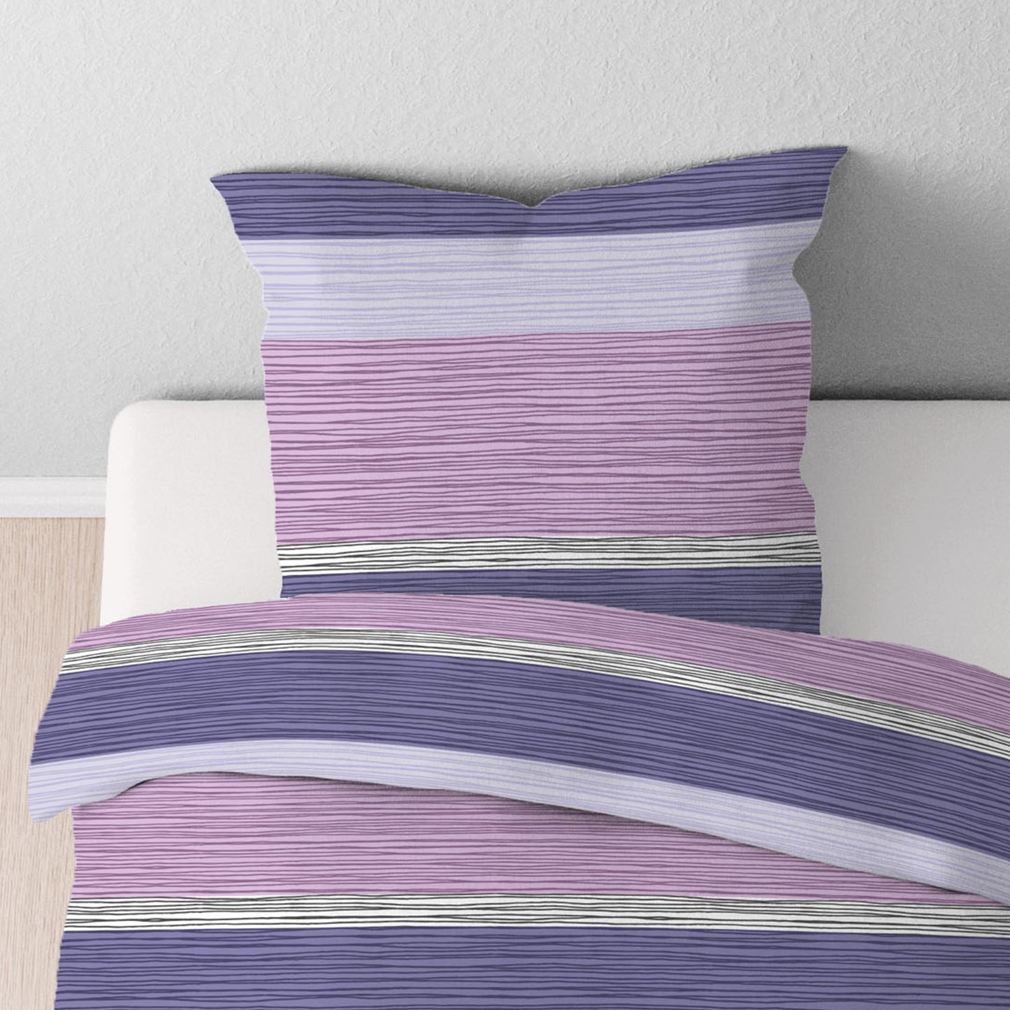 Bettwäsche Renforce Castell 100% Baumwolle 40567-332 Streifen 155x220