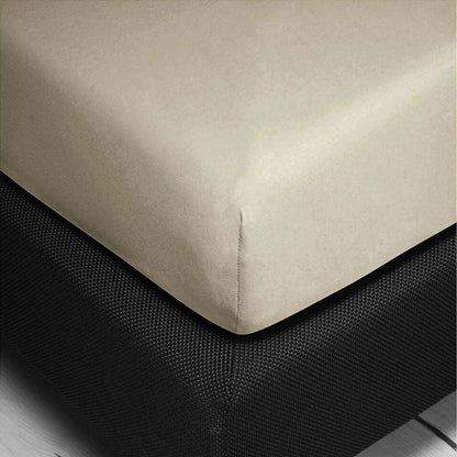 Bierbaum Mako Satin Bettwäsche mit Spannbettlaken Beige 135 x 200 cm