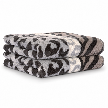 2 Stück Cawö Noblesse Animal Handtücher 1090-77 Leo Zebra grau 50x100