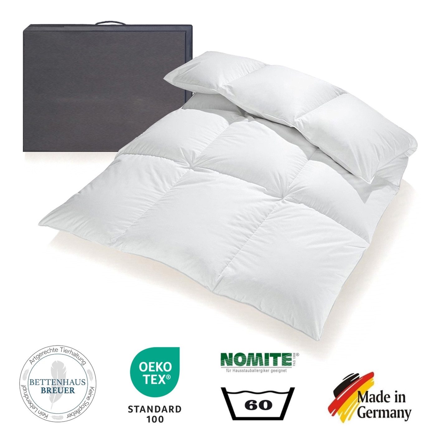 Extra warme 100% Winter Daunendecke sibirische Daunen 155x220 1440g BB