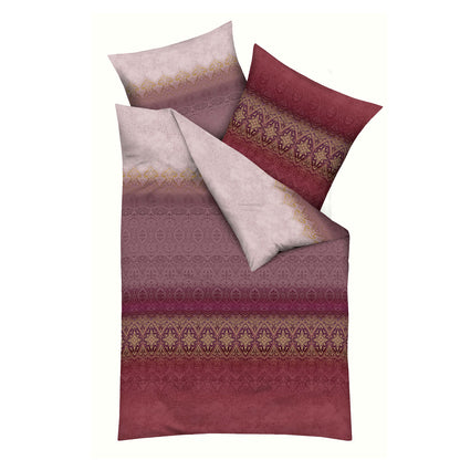 Bettwäsche Kaeppel Biber 133-555 Crystal aubergine Ornamente 135x200