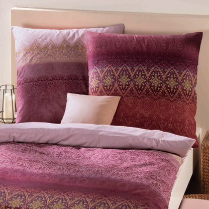 Bettwäsche Kaeppel Biber 133-555 Crystal aubergine Ornamente 135x200