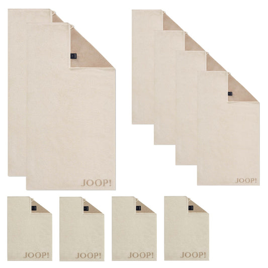 JOOP! 1600-76 Set 10-tlg. creme 2x Duschtuch 4x Handtuch 4x Gästetuch