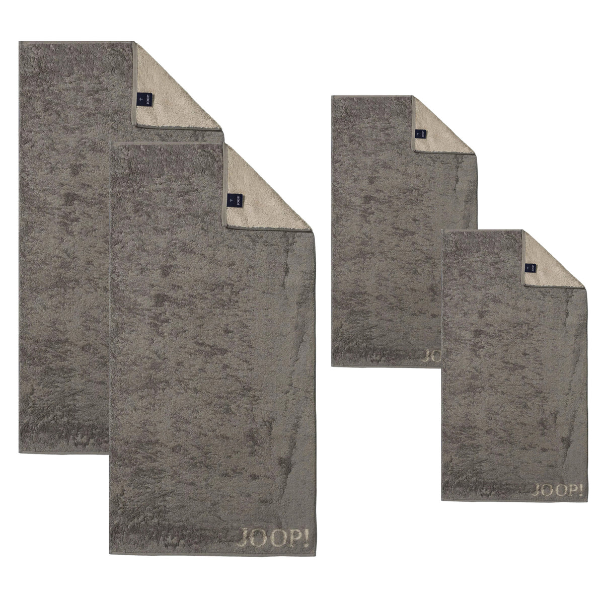 JOOP! Handtuch Duschtuch Set 4-teilig 1600-70 Classic graphit sand