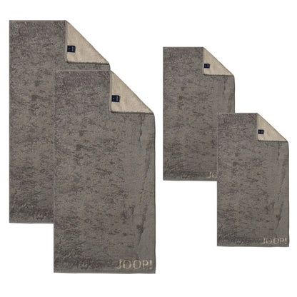 JOOP! Handtuch Duschtuch Set 4-teilig 1600-70 Classic graphit sand