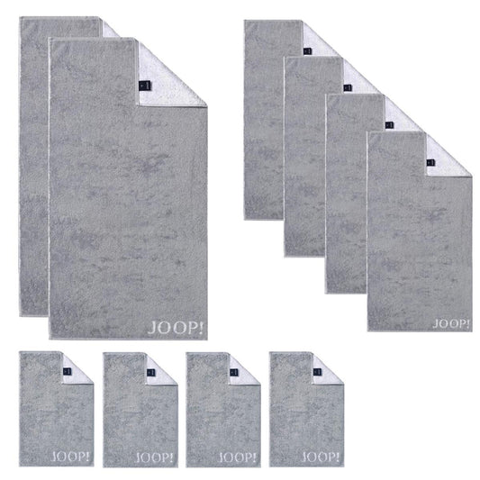 JOOP! 1600-76 Set 10-tlg. silber 2x Duschtuch 4x Handtuch 4x Gästetuch