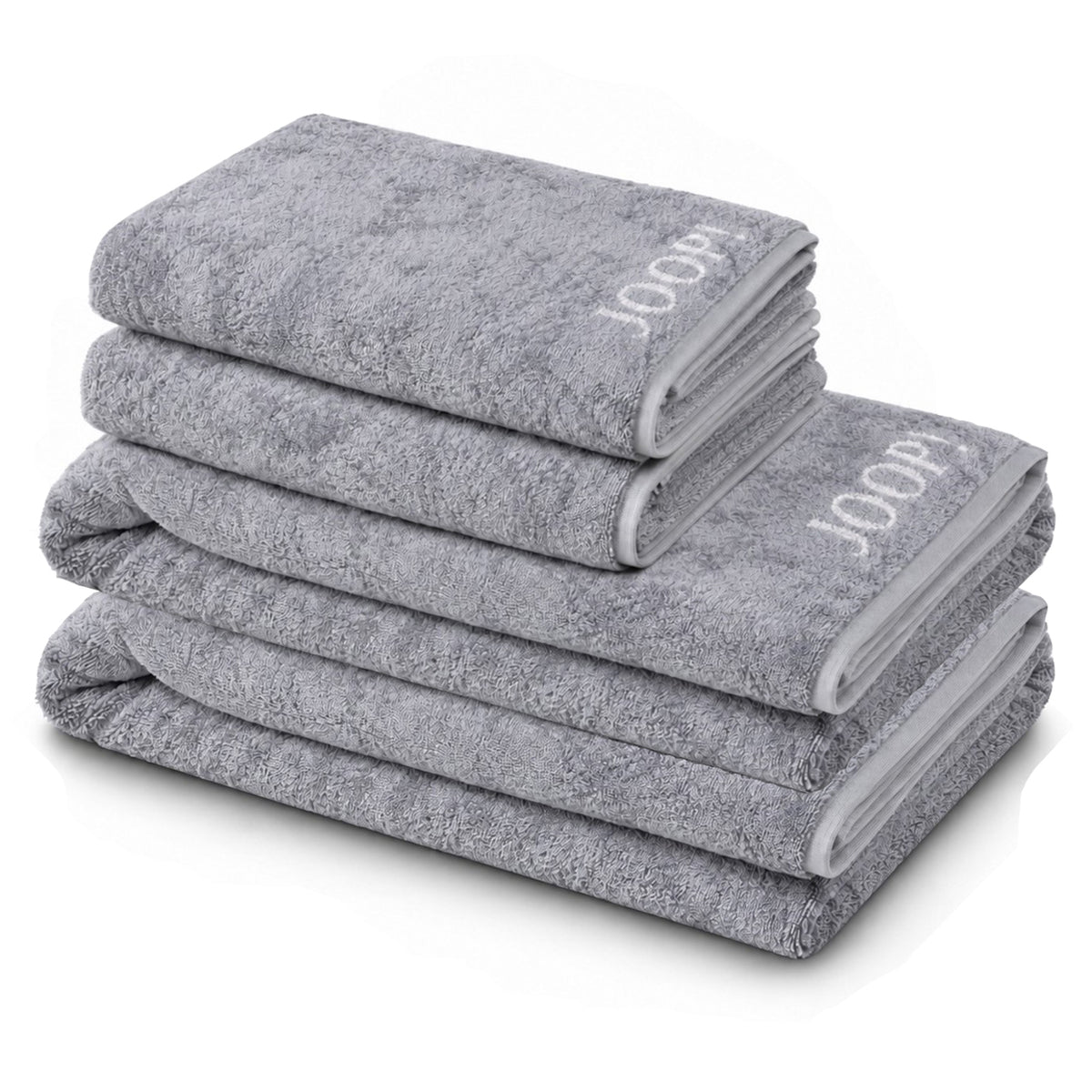 JOOP! Handtuch Duschtuch Set 4-teilig 1600-76 Classic silber weiß