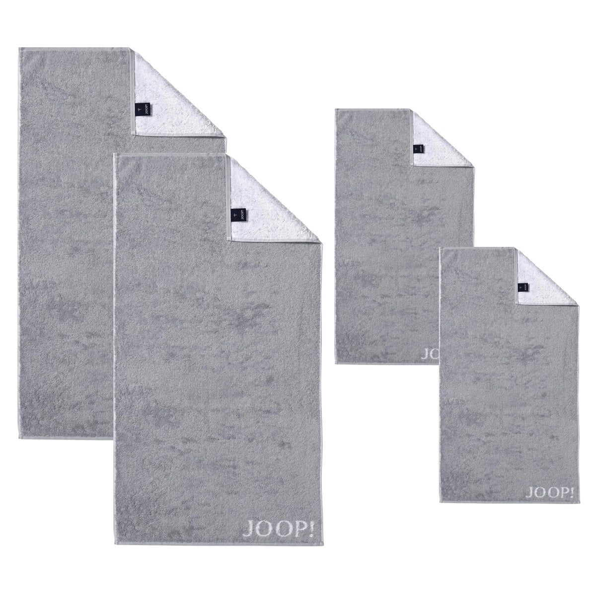 JOOP! Handtuch Duschtuch Set 4-teilig 1600-76 Classic silber weiß