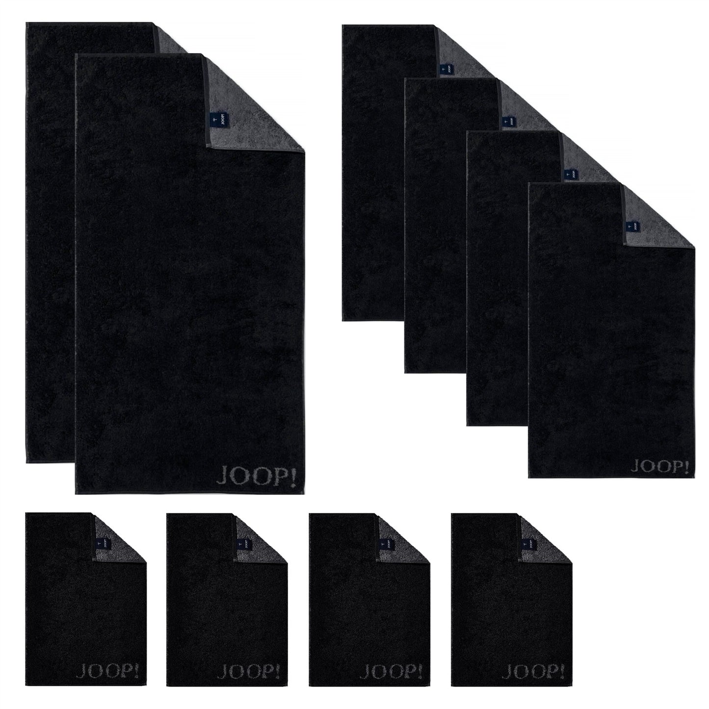 JOOP! 1600-76 Set 10-tlg. schwarz 2x Duschtuch 4x Handtuch 4xGästetuch