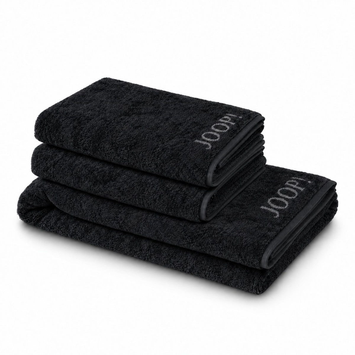 JOOP! Handtuch Duschtuch Set 3-teilig 1600-90 Classic schwarz anthra.