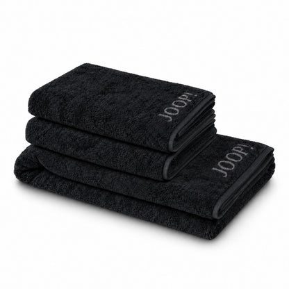 JOOP! Handtuch Duschtuch Set 3-teilig 1600-90 Classic schwarz anthra.
