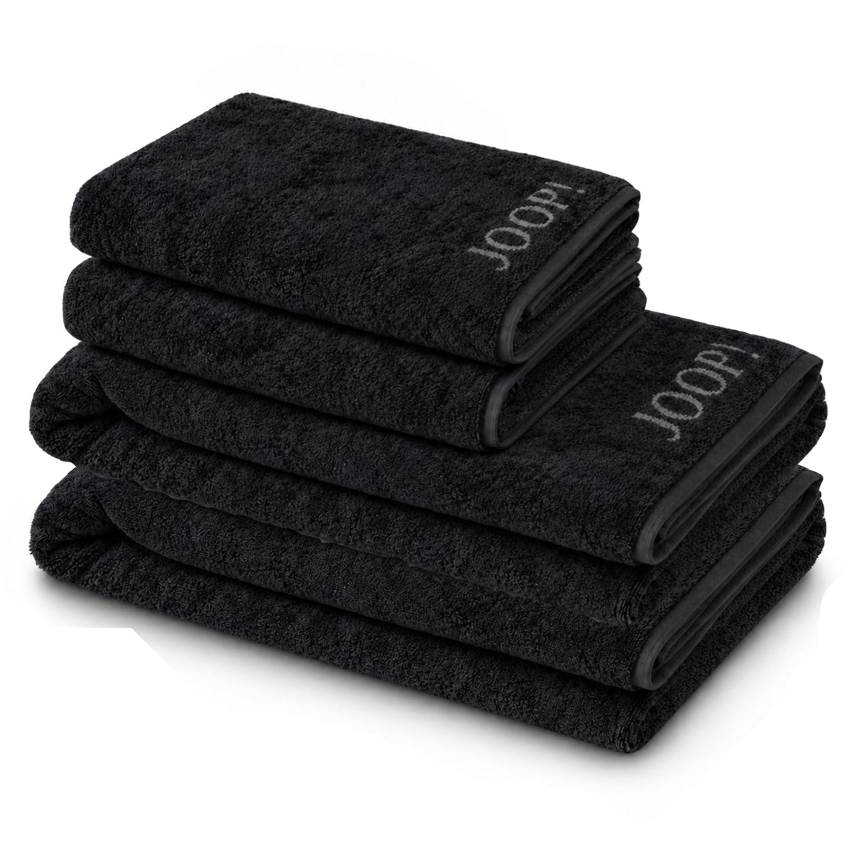 JOOP! Handtuch Duschtuch Set 4-teilig 1600-90 Classic schwarz anthra.