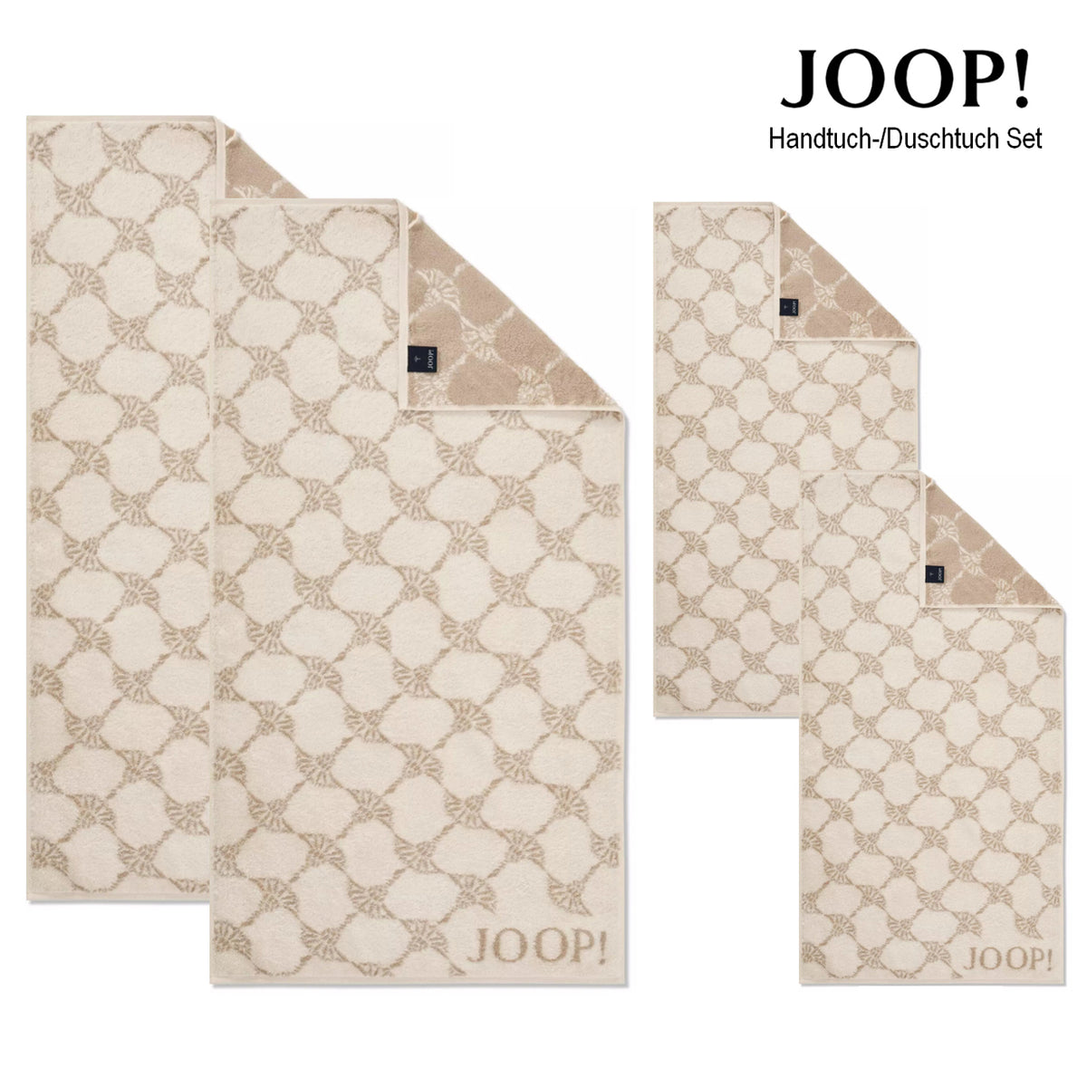 JOOP! Handtuch Duschtuch Set 4-teilig 1611-36 Classic Cornflower creme