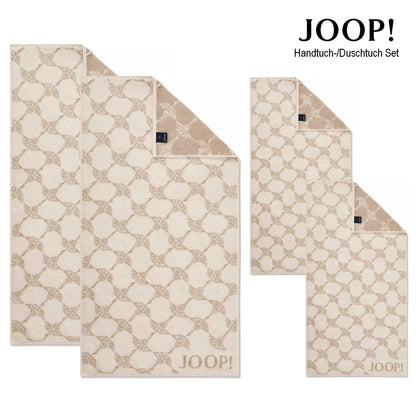 JOOP! Handtuch Duschtuch Set 4-teilig 1611-36 Classic Cornflower creme