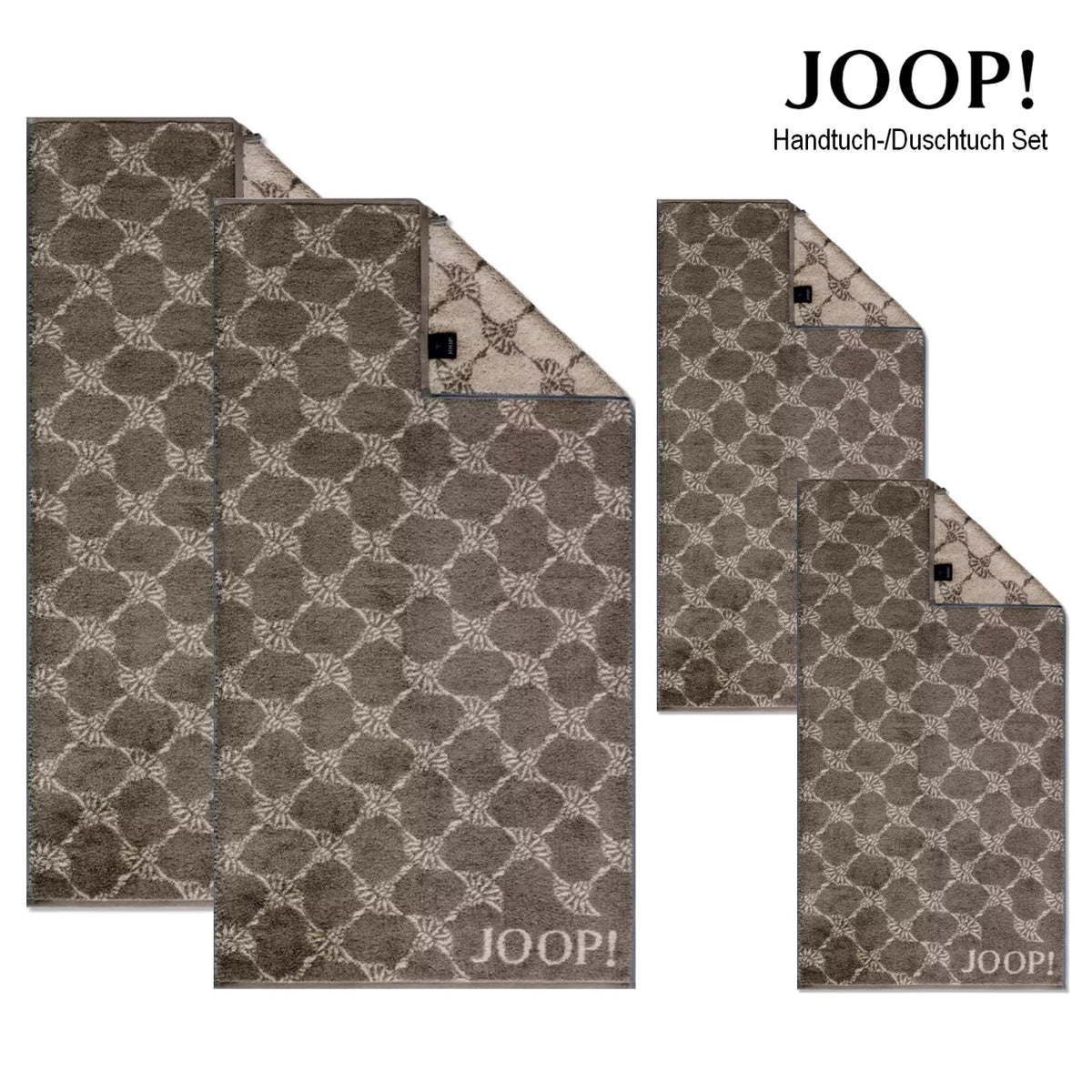 JOOP! Handtuch Duschtuch Set 4-teilig 1611-70 Cornflower graphit