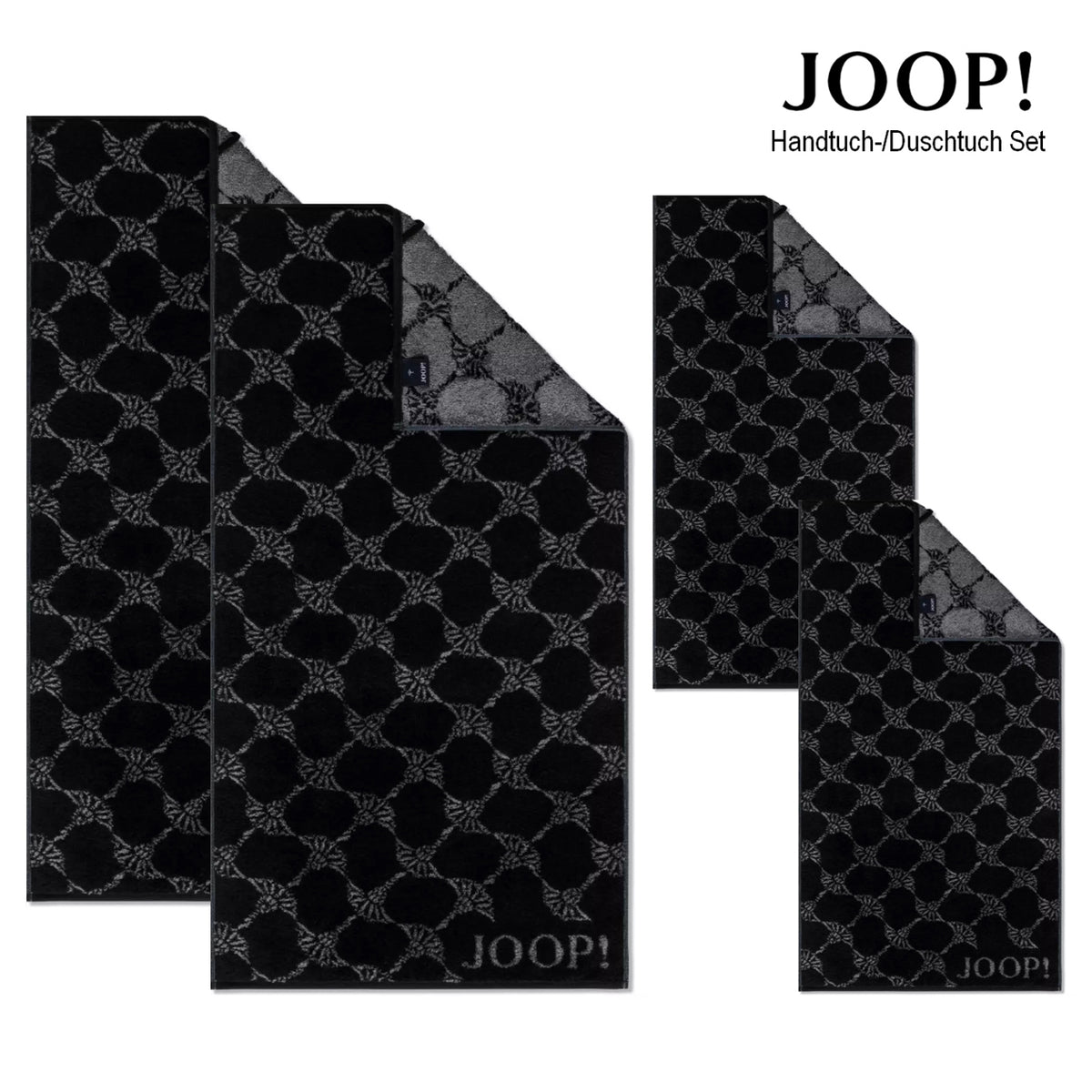 JOOP! Handtuch Duschtuch Set 4-teilig 1611-90 Cornflower schwarz