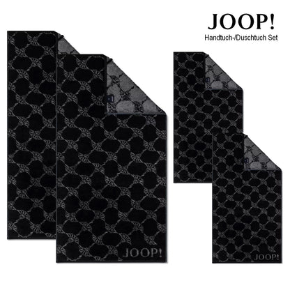 JOOP! Handtuch Duschtuch Set 4-teilig 1611-90 Cornflower schwarz