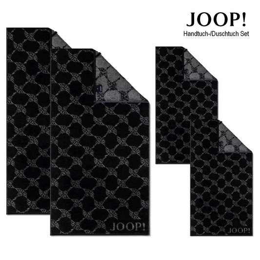 JOOP! Handtuch Duschtuch Set 4-teilig 1611-90 Cornflower schwarz