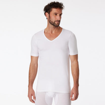 Unterhemd Shirt V-Neck 2er Schiesser Organic Cotton 1/2 Arm 173982