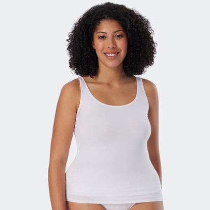 Schiesser Damen Trägertop weiß 2er Pack Organic Cotton 174389