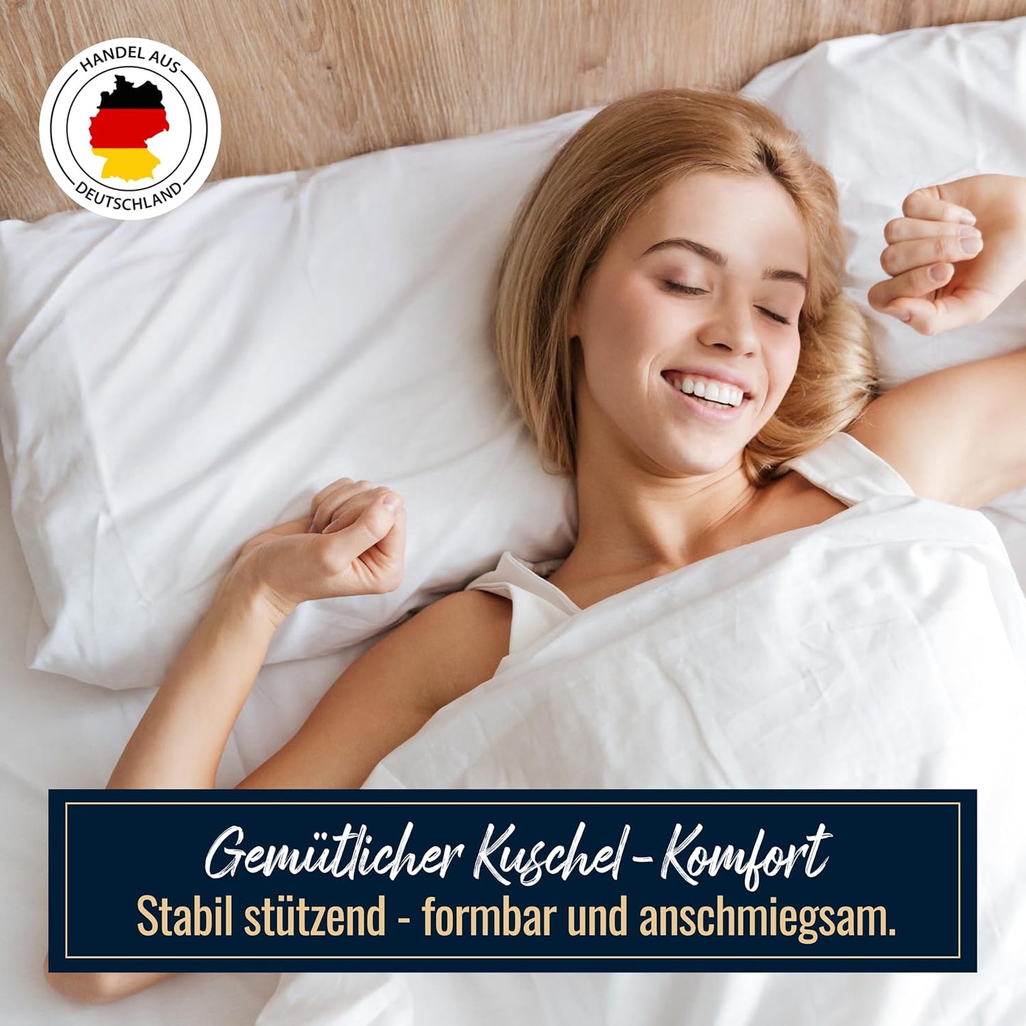 3 Kammer Kopfkissen premium extra dick 1100g neue Daunen Klasse1 80x80