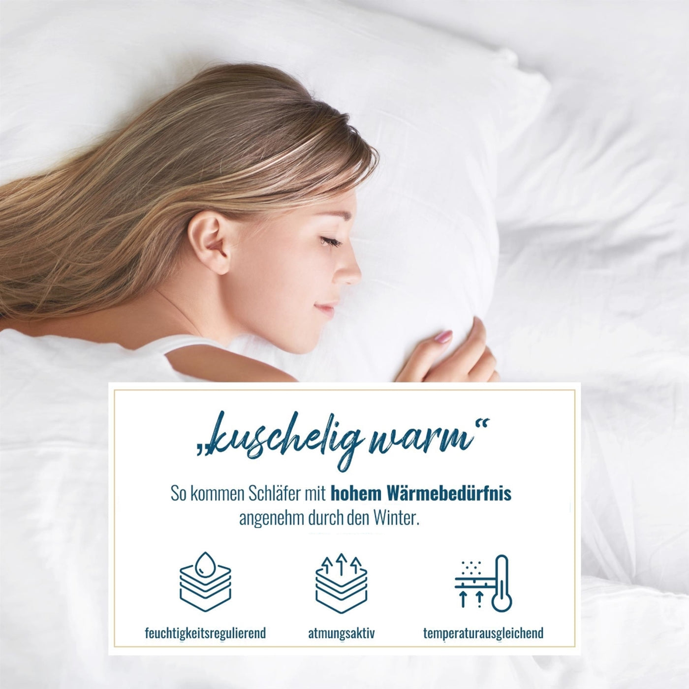 Super warme 100% Winter Hochsteg Daunendecke 1230g Daunen 135x200